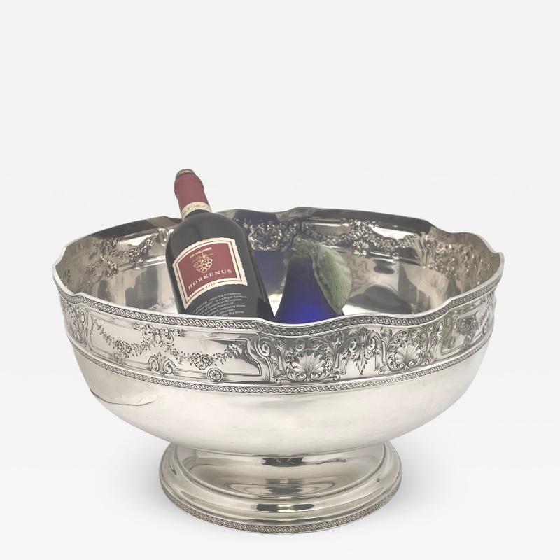  Barbour Silver Company Barbour Sterling Silver Wine Chiller Centerpiece Punch Bowl with Shell Motifs