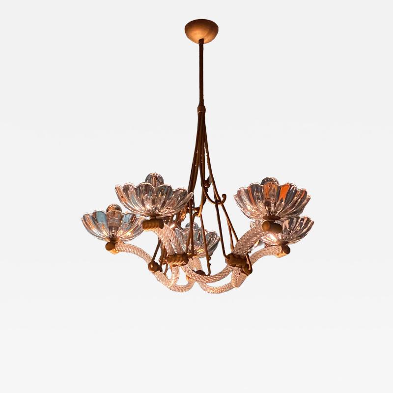  Barovier Toso 1940 Barovier Chandelier 5 Arms of Light 82 cm x H 110 cm