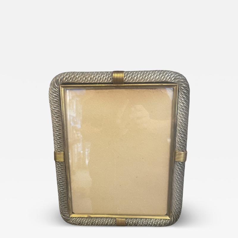  Barovier Toso 1940S CLEAR MURANO GLASS PICTURE FRAME WITH BRASS ACCENTS