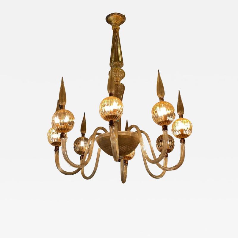  Barovier Toso A Fine Italian Modern Hand Blown Glass 8 Arm Chandelier Barovier Toso