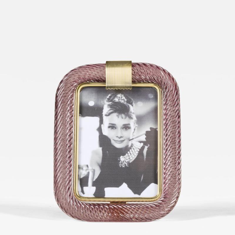  Barovier Toso Amethyst twisted Murano Firenze photoframe in the style of Barovier e Toso