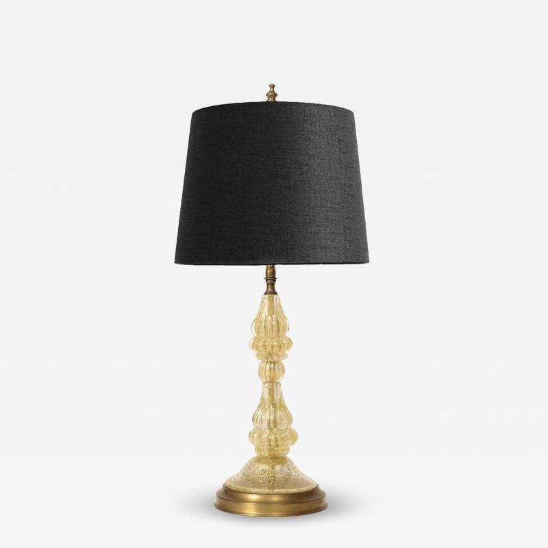  Barovier Toso Barovier Toso Hand Blown Murano Glass Table Lamp with Avventurina
