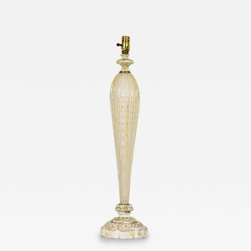  Barovier Toso Barovier Toso Italian Mid Century Bubbled White Glass Table Lamp