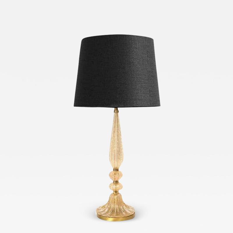  Barovier Toso Barovier Toso Murano Bullicante Glass Table Lamp with Avventurina 1950s