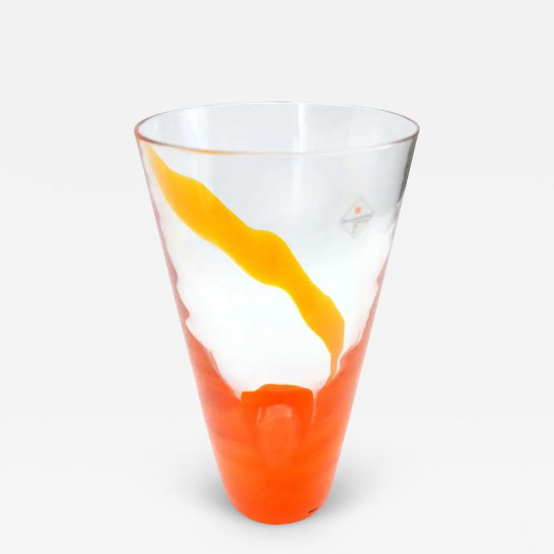  Barovier Toso Barovier Toso Orange Murano Glass Vase