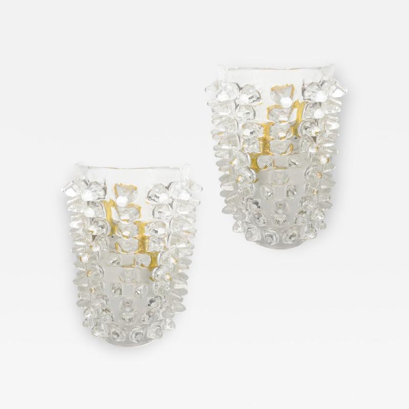  Barovier Toso Contemporary Murano Glass Sconces in the Manner of Barovier Toso