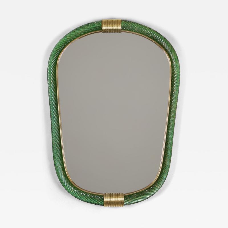  Barovier Toso Emerald green portrait Murano twisted rope Firenze mirror