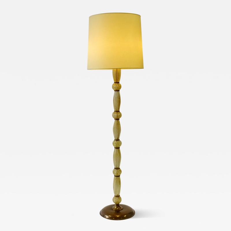  Barovier Toso Ercole Barovier Cordonato Oro Murano Glass Floor Lamp Italy 1940s