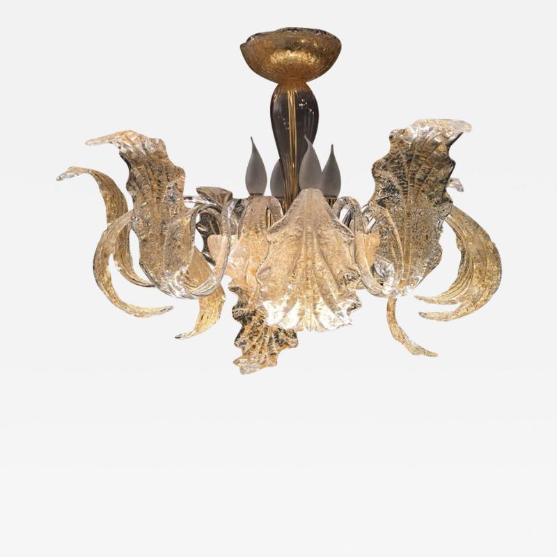  Barovier Toso Gold Royal Chandelier by Barovier Toso 1980s