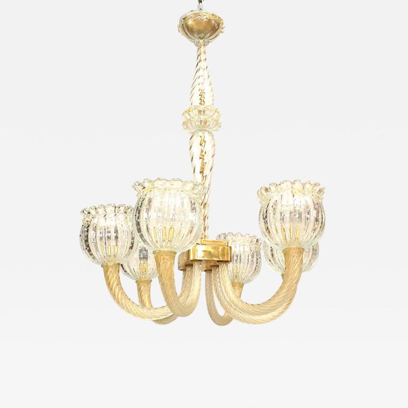  Barovier Toso Italian 1940s Murano Chandelier