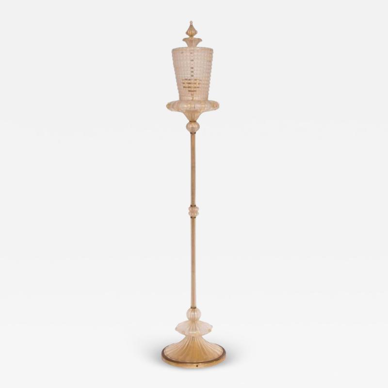  Barovier Toso Italian Mid Century Modern Neoclassical Murano Venetian Glass Floor Lamp