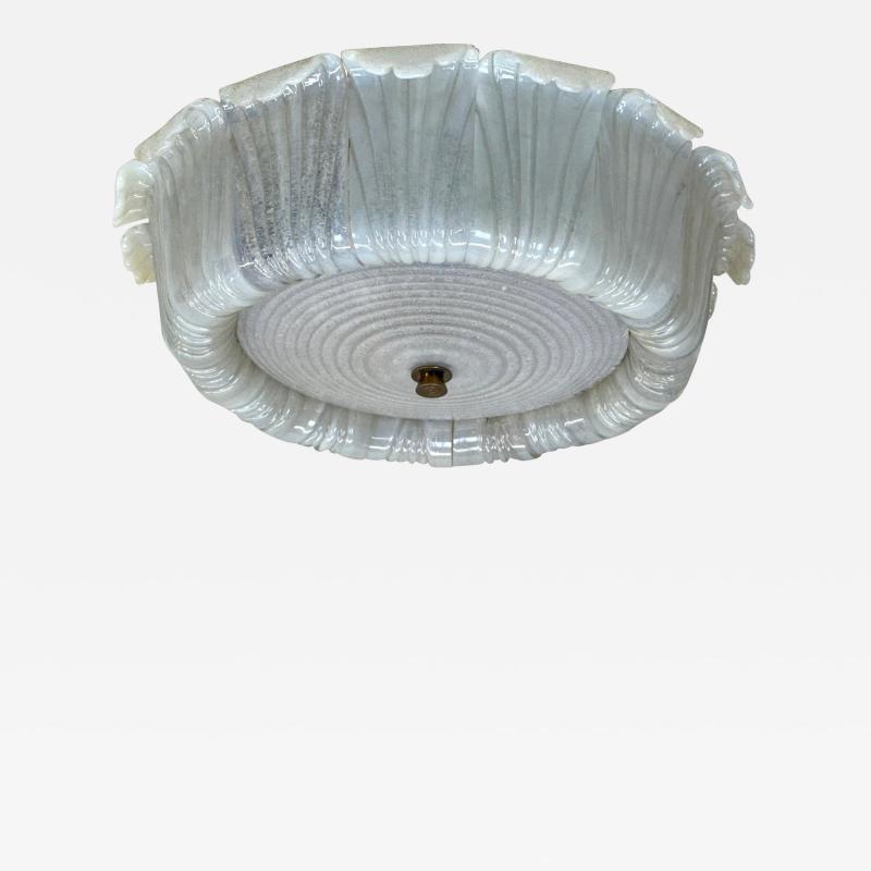  Barovier Toso Large Mid Century Murano Glass Flush Mount Chandelier by Barovier e Toso 1940