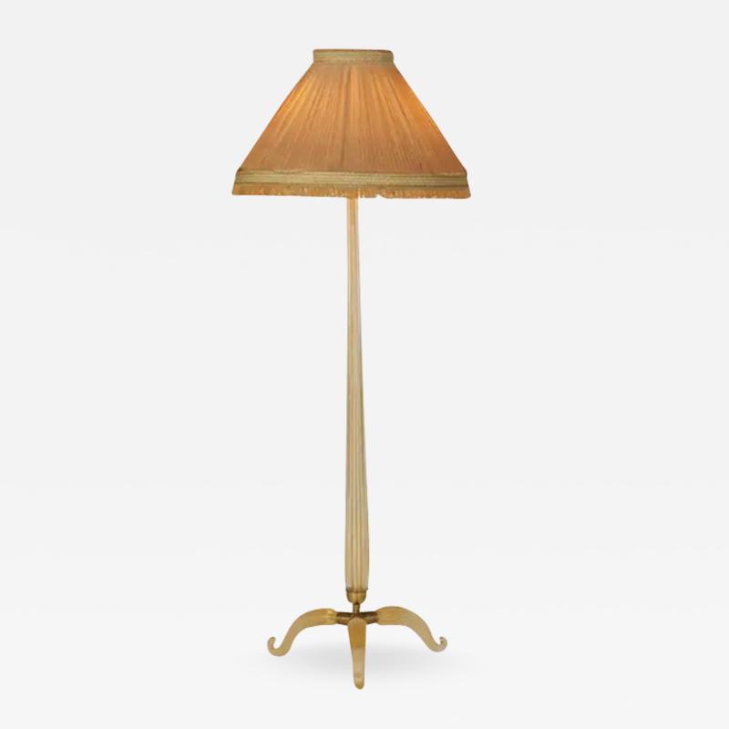  Barovier Toso MURANO GLASS FLOOR LAMP WITH GOLD FOIL INCLUSIONS BY BAROVIER E TOSO