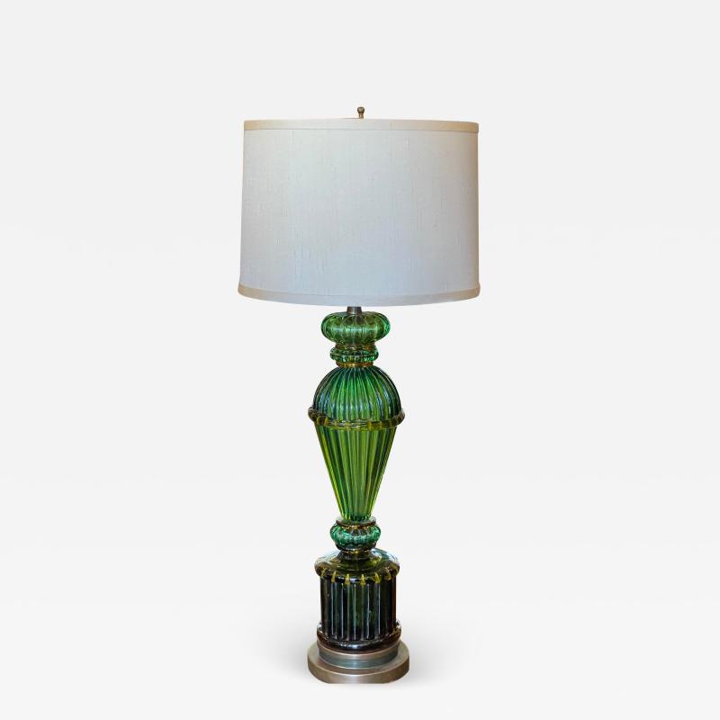  Barovier Toso Mid Century Green Murano Venetian Art Glass Table Lamp