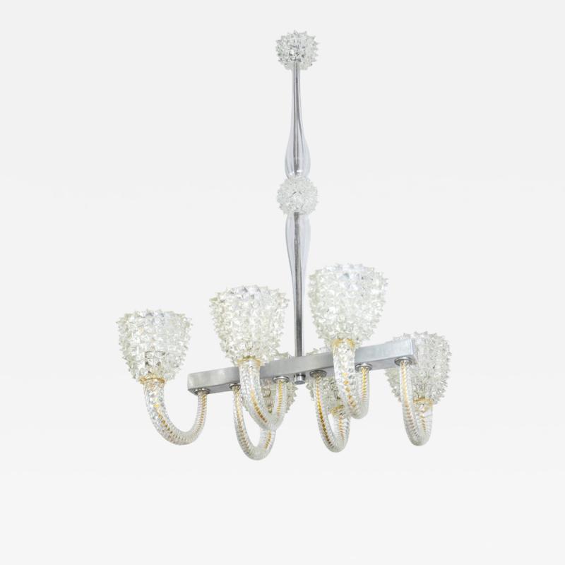  Barovier Toso Mid Century Modern Barovier Toso Rostrato Murano Glass Chandelier 1950s
