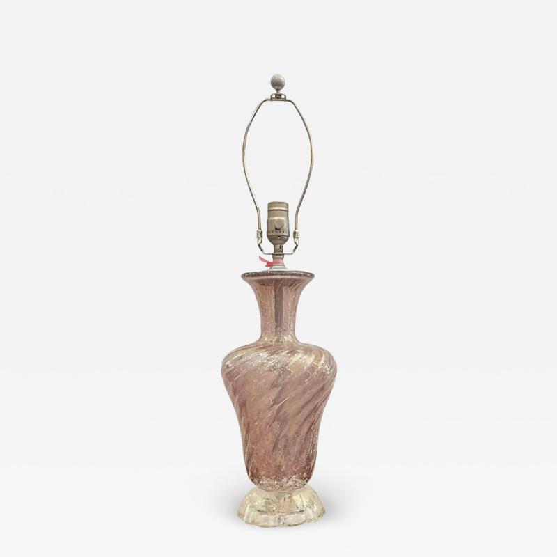  Barovier Toso Mid Century Modern Pink Murano Italian Art Glass Table Lamp