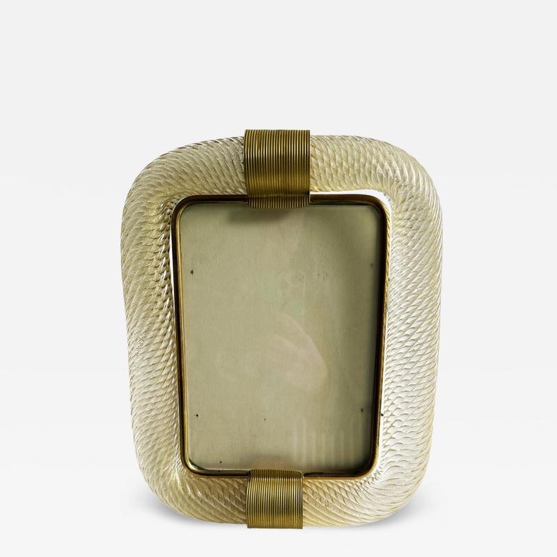  Barovier Toso Mid Century Modern Style Gold Torchon Murano Glass Picture Frame