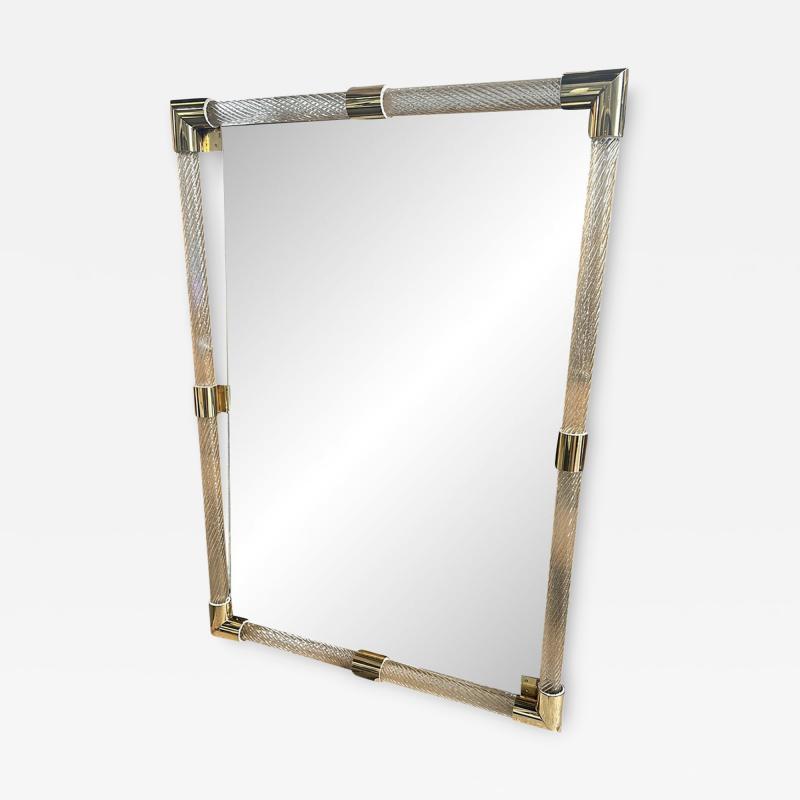  Barovier Toso Monumental Torciglione Torchon Murano Glass Wall Mirror in Barovier Style
