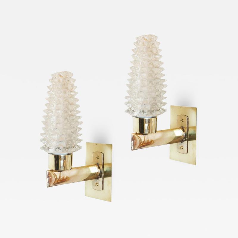  Barovier Toso Murano Glass Rostrato Sconces by Barovier Italy 1960s