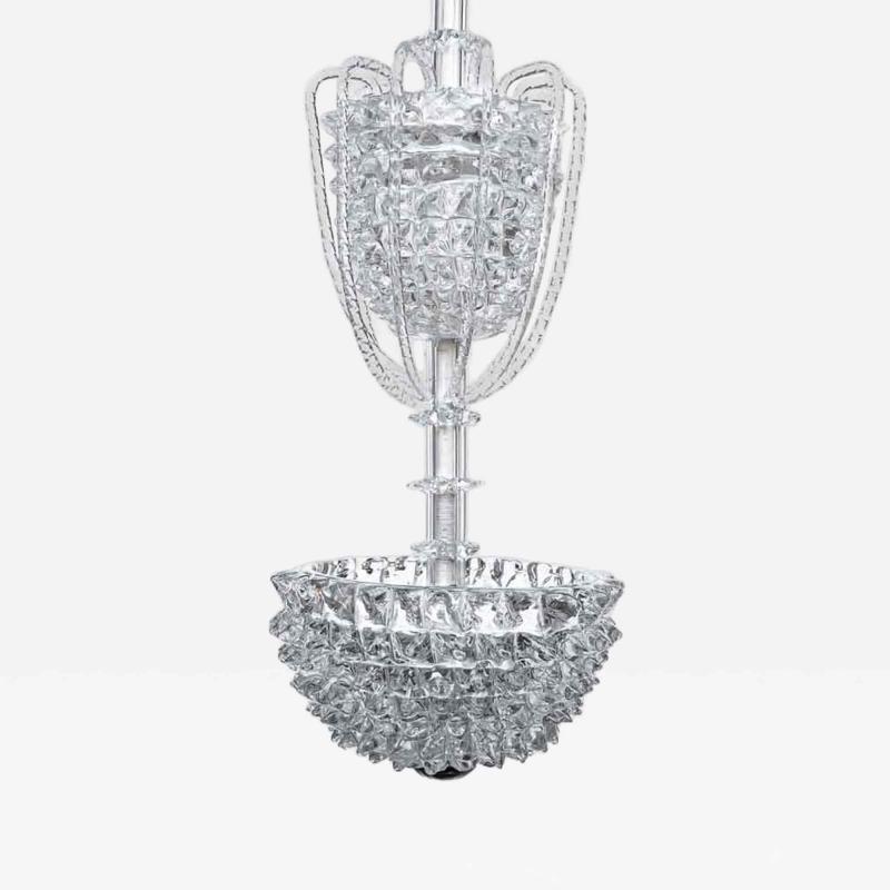  Barovier Toso Murano clear glass Rostrato Pendant by Barovier and Toso pendant