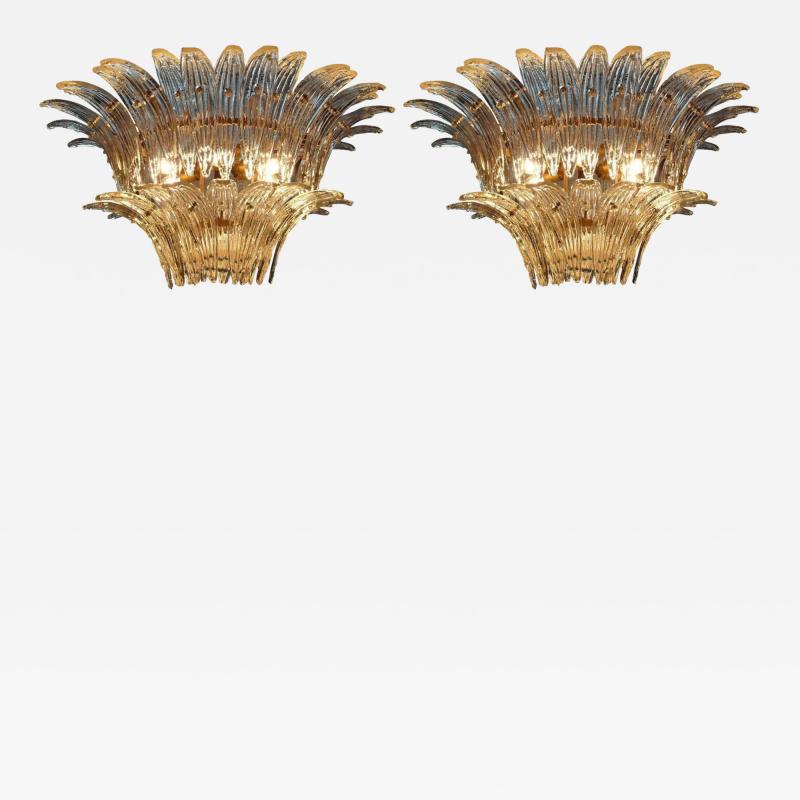  Barovier Toso Original Pair of the Famous Chandelier Palmette by Barovier Toso 1960