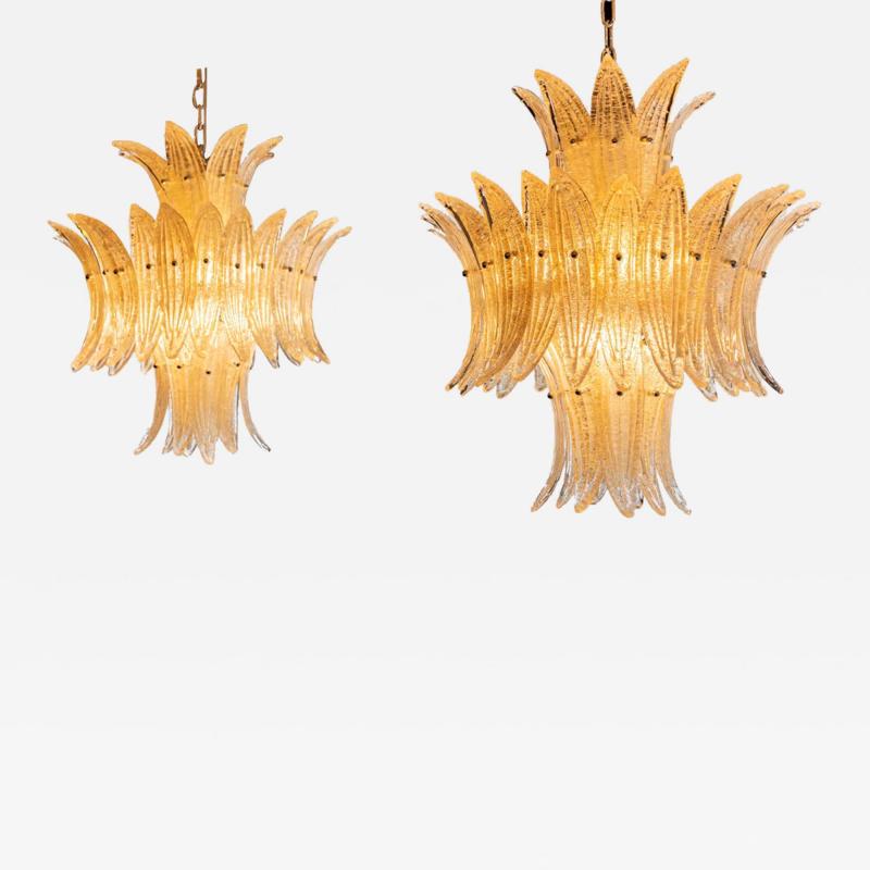  Barovier Toso PAIR OF MURANO GOLD PALMETTE CEILING LIGHTS