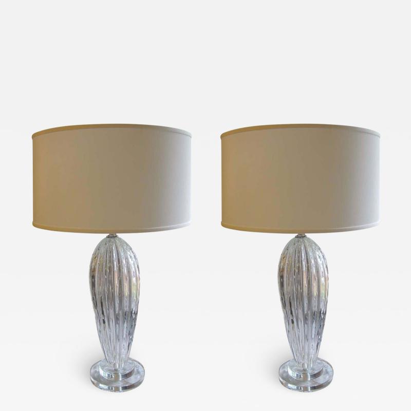  Barovier Toso Pair Mid Century Modern Style Murano Venetian Glass Table Lamps Attr Barovier