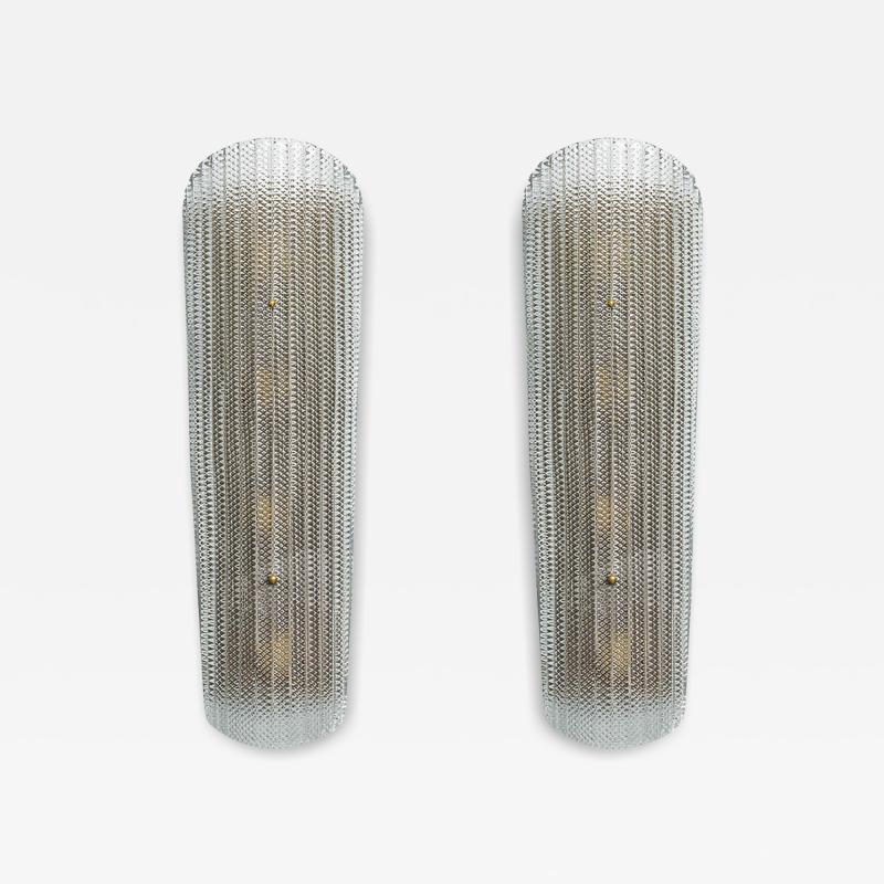  Barovier Toso Pair of Barovier and Toso Mid Century Italian Large Textured Glass Wall Sconces
