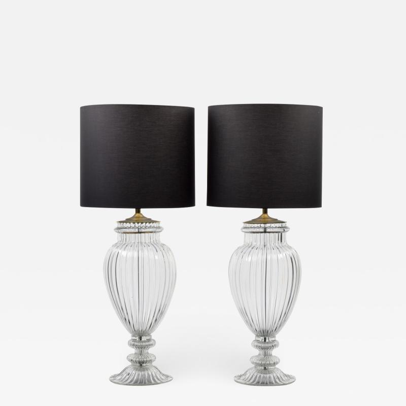  Barovier Toso Pair of Monumental Murano Lamps Manner of Barovier Toso