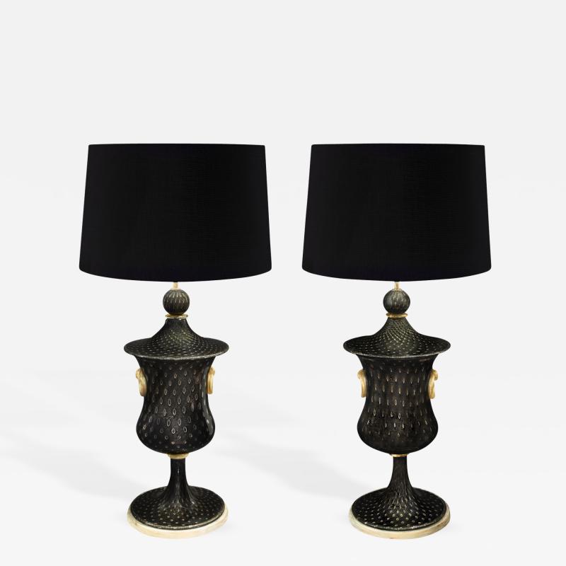  Barovier Toso Pair of Monumental and Important Glass Table Lamps by Barovier Toso