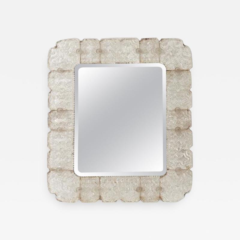  Barovier Toso Rare murano glass textured beveled mirror attributed to Barovier e Toso