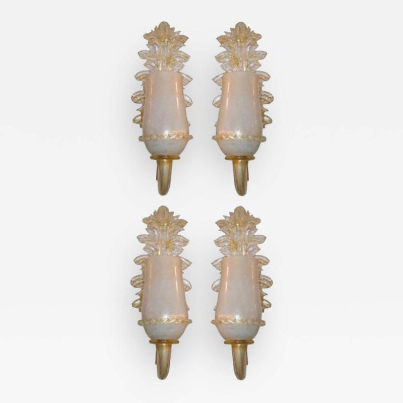  Barovier Toso SET OF 4 BAROVIER E TOSO WALL SCONCES