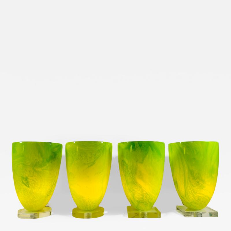  Barovier Toso Set of 4 Barovier Toso Murano Glass Lamps