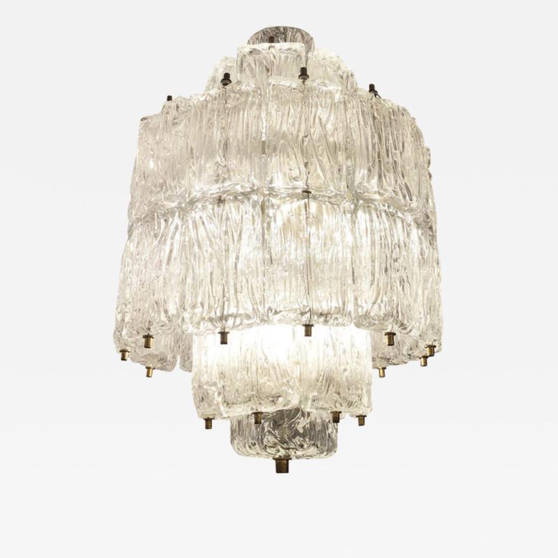  Barovier Toso Textured Glass Barovier and Toso Chandelier Italy 1950 s