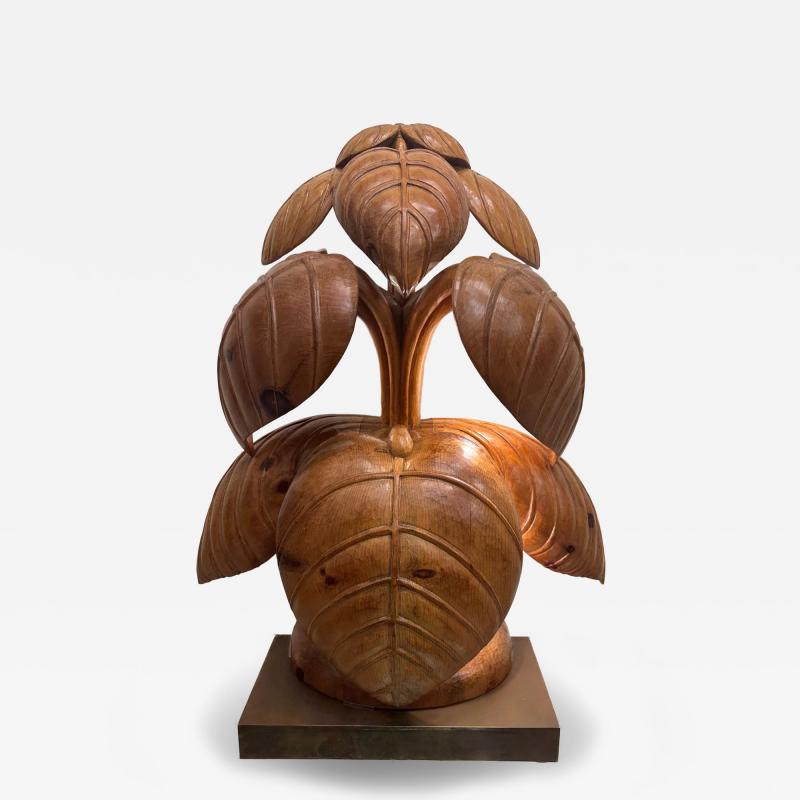  Bartolozzi Maioli Extraordinary Rhubarb Leaf Sculpture Lamp by Bartolozzi Maioli