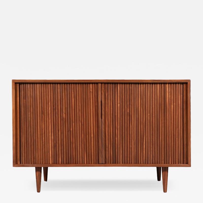  Barzilay Furniture Manufacturing Vintage Barzilay California Modern Tambour Door Walnut Credenza by Barzilay