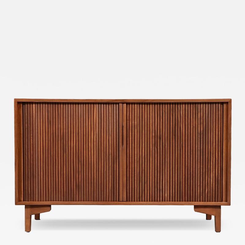  Barzilay Furniture Manufacturing Vintage California Modern Tambour Door Walnut Credenza by Barzilay