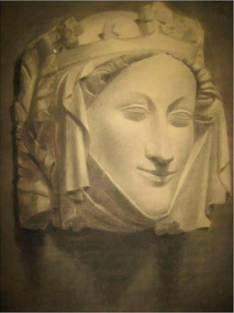  Beeldens New Objectivity Drawing Head of Gothic Woman by Beeldens