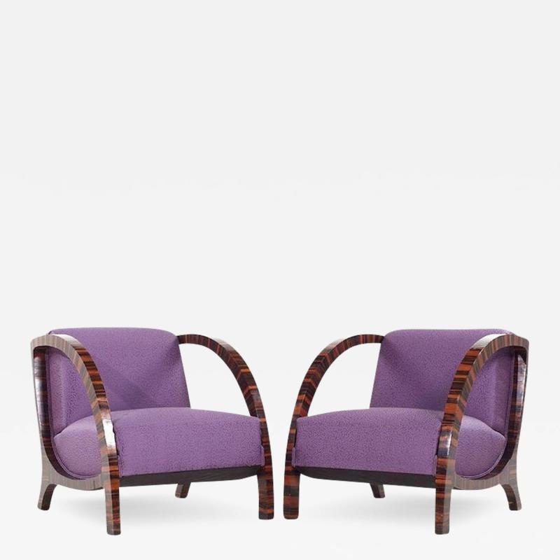  Belgian Furniture Belgian Art Deco Lounge Chairs Pair