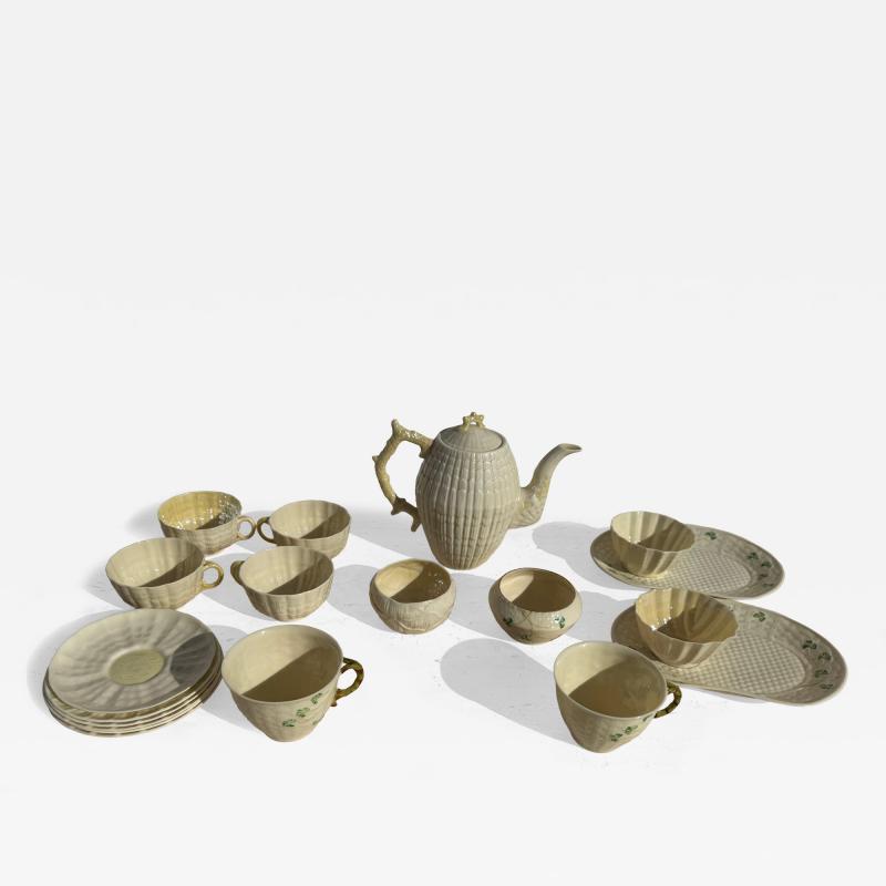  Belleek Vintage Belleek 19 piece Limpet Tea Set