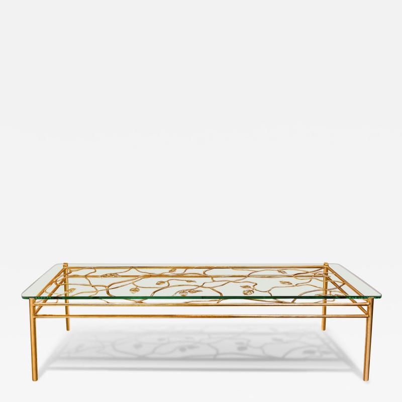  Benediko Appian Coffee Table in Antique Gold with Glass Top Limited Edition