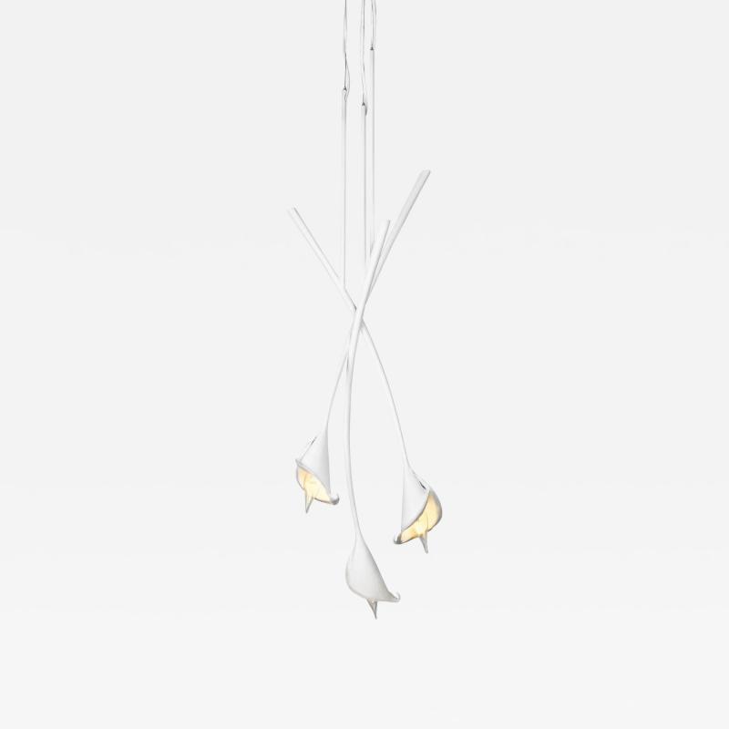  Benediko Calla Lily Chandelier Pendant in White Plaster