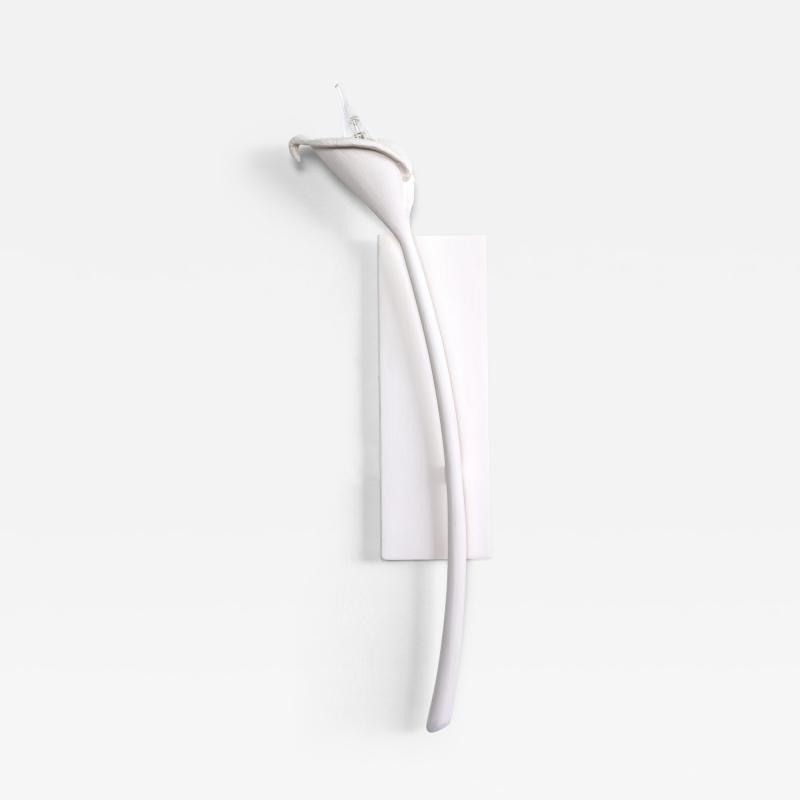  Benediko Calla Lily Wall Light in White Plaster left version