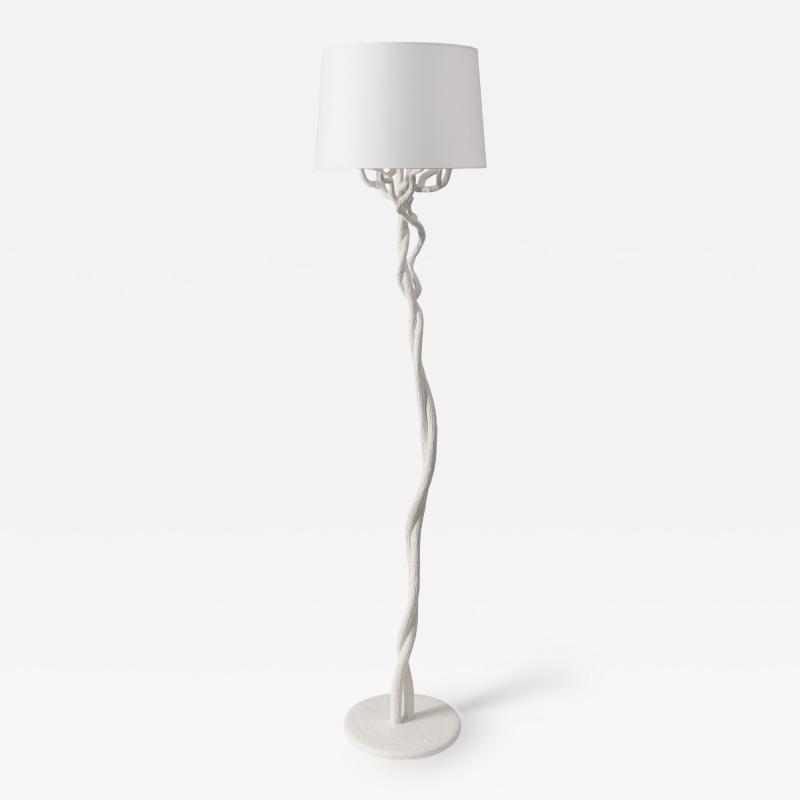  Benediko Fioli Sculptural Floor Lamp in White Plaster