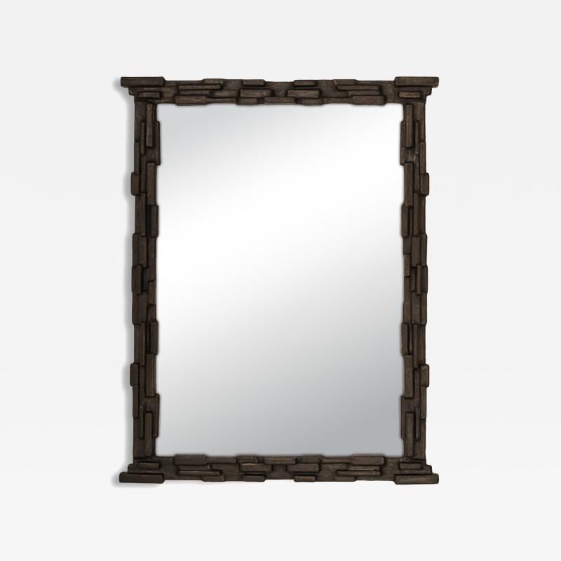  Benediko Fractal Sculptural Wall Mirror in Bronze Plaster Customizable Handcrafted