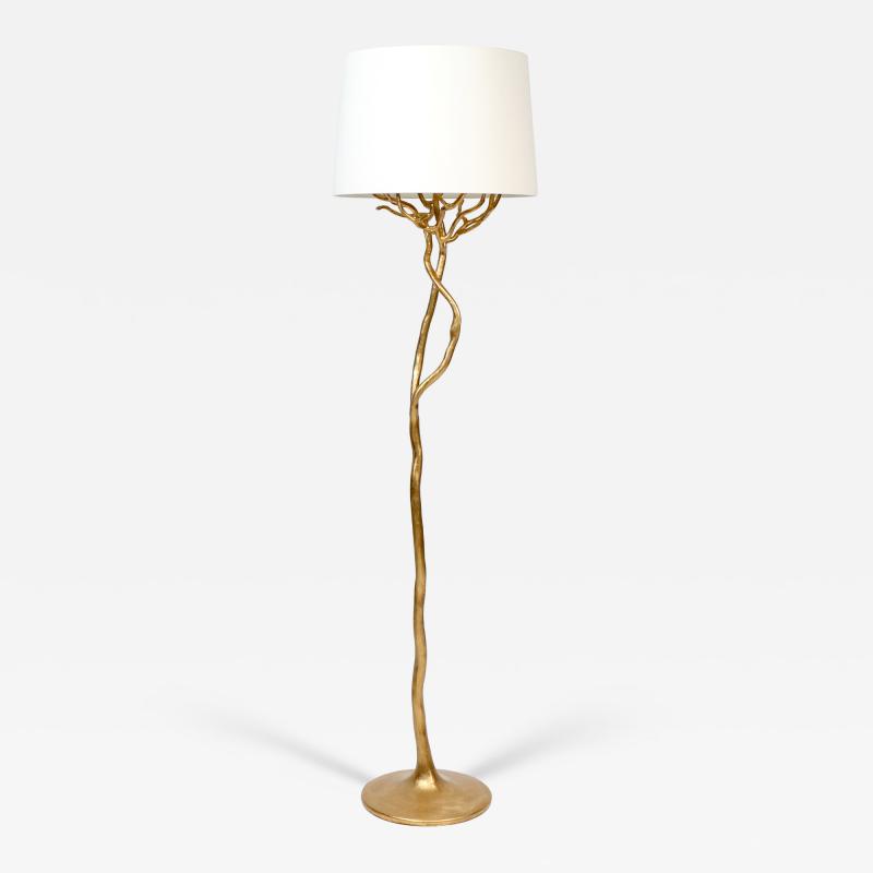  Benediko Organic Etna Tree Branch Floor Lamp Gold Leaf