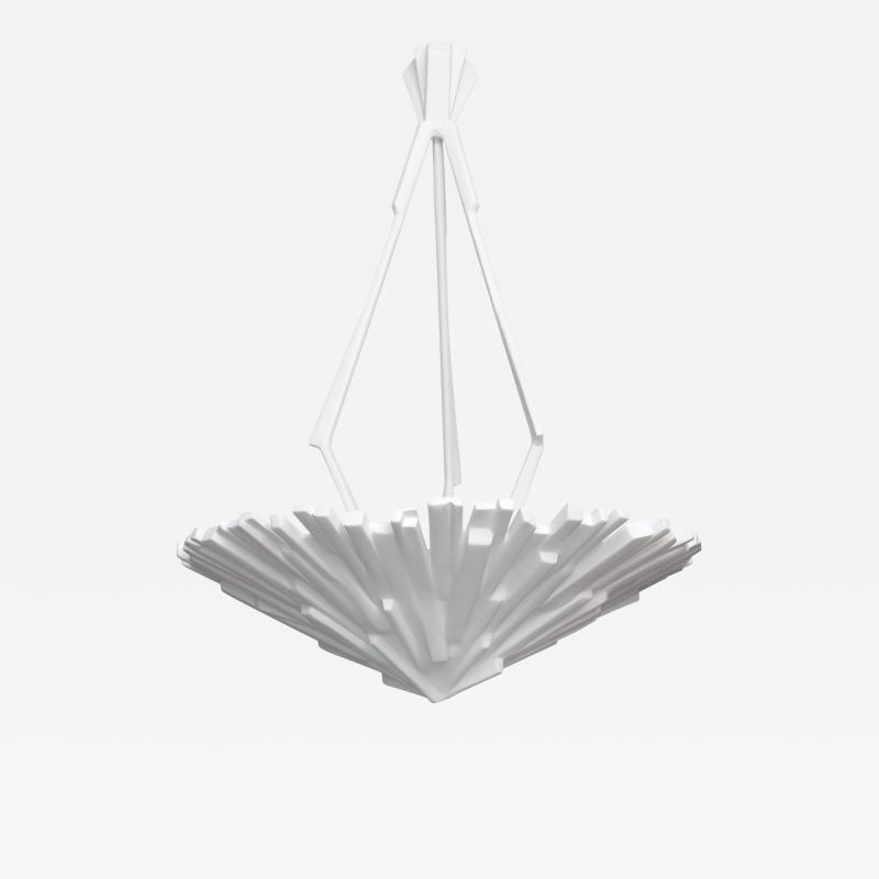  Benediko Sculptural Ruban Pendant Chandelier in White Plaster