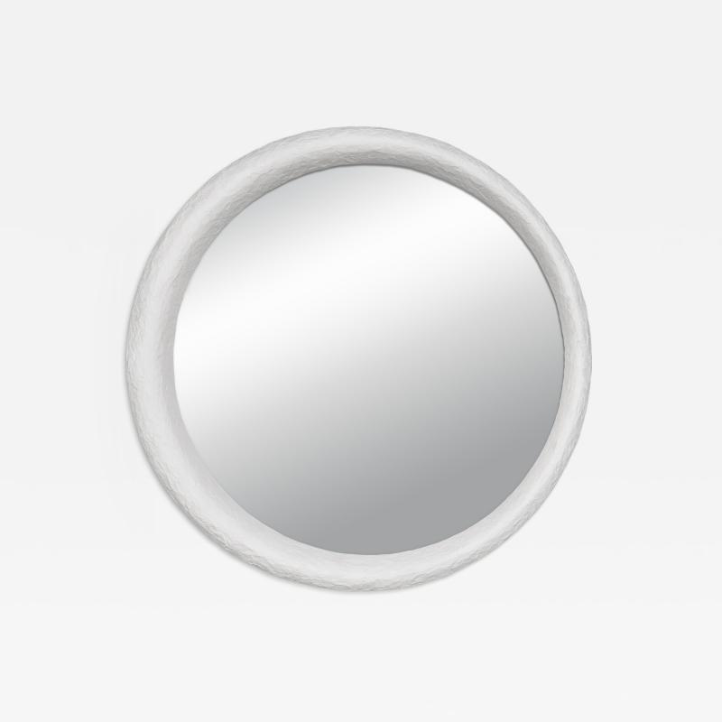  Benediko Seraphora Sculptural Wall Mirror in White Plaster Customizable Handcrafted