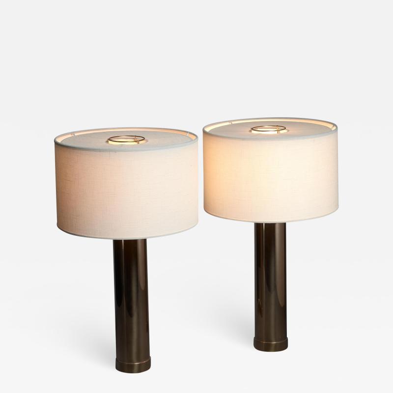  Bergboms Bergboms pair of brass table lamps Sweden 1960s