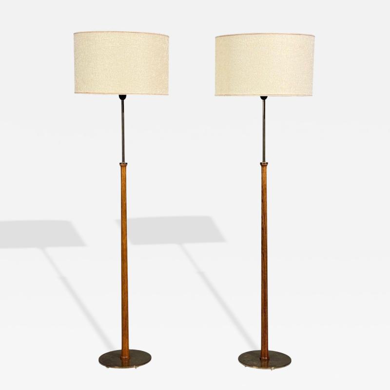  Bergboms Eje Ahlgren Bergboms Floor Lamps Teak Polished Brass Sweden 1950s